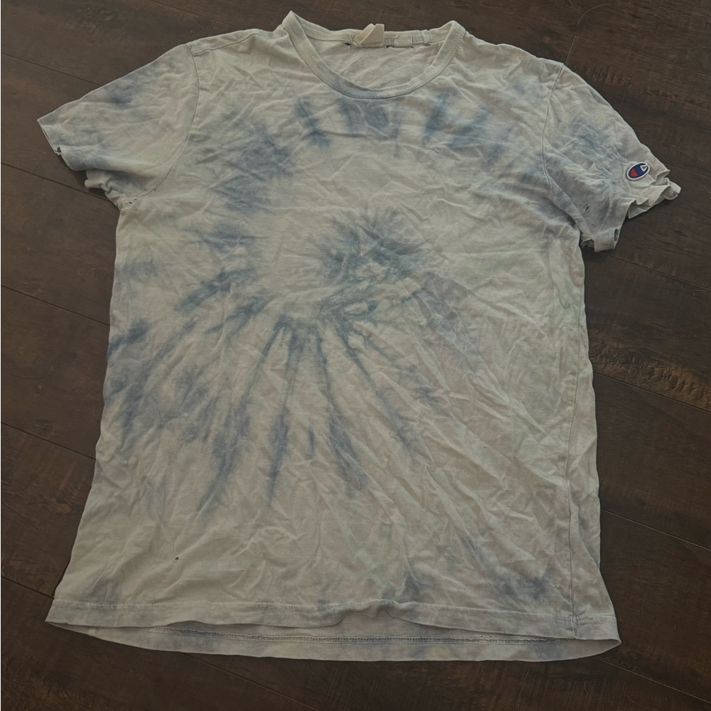 Distressed tie dye champion shirt